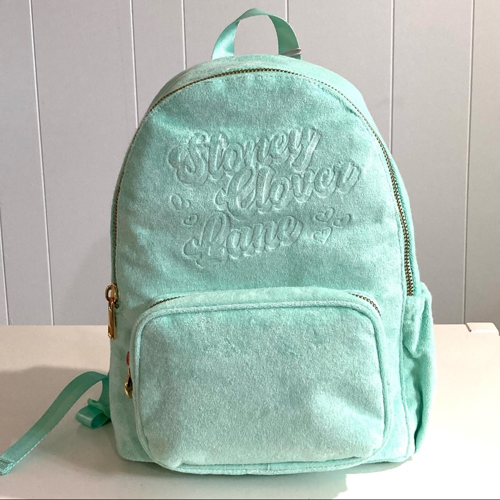 STONEY CLOVER LANE X Green Terry Cloth Embossed Backpack